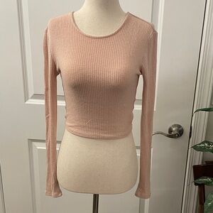 Lace up Blush Long Sleeve Top